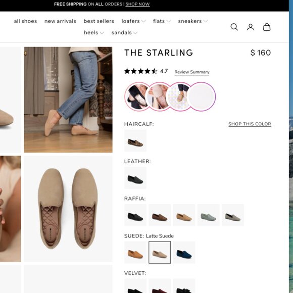 Birdies Starling Slip-On Flats Tan Suede Size 8 - Picture 6 of 8